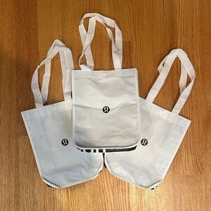 Set of Three - Small White Lululemon Bags